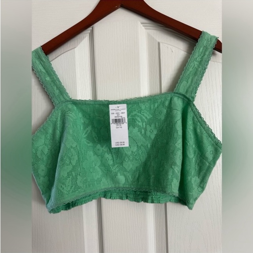 American eagle Green Lace Crop Top